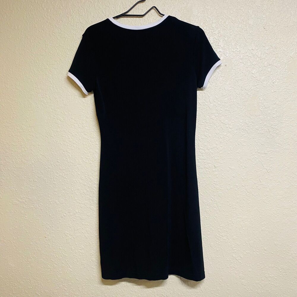 The Limited Women's Contract V-Neck Midi Shirt Dress Sz MD Black Y2K Preppy Goth - Picture 6 of 6